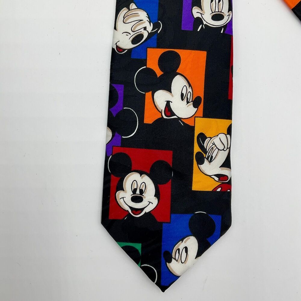 DISNEY Vintage Micky Mouse Tie Necktie Novelty Pop Art Colorful Balancine Inc